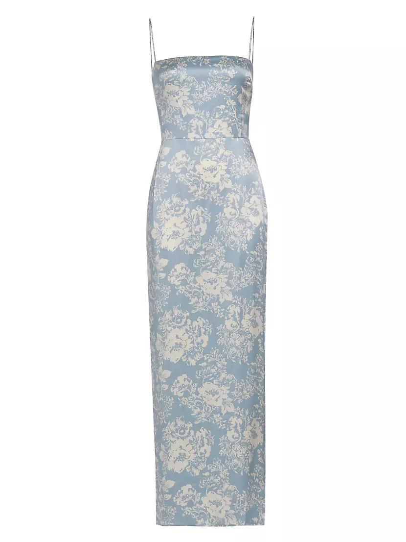 Frankie Floral Slim Silk Slip Dress Product Image