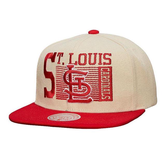 Mens Mitchell & Ness Cream St. Louis Cardinals Cooperstown Collection Speed Zone Snapback Hat Product Image