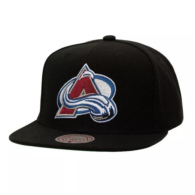 Mens Mitchell & Ness Colorado Avalanche Core Top Spot Snapback Hat Product Image