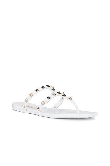 Valentino Garavani Summer Rockstud PVC Thong Sandal in Black Product Image