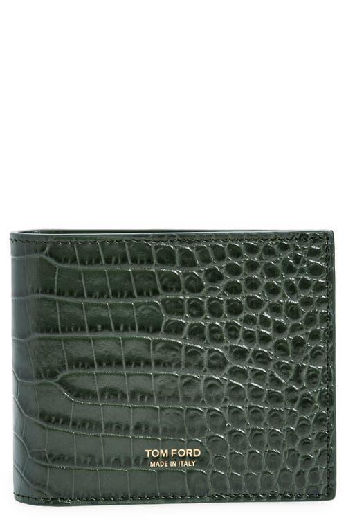 TOM FORD Croc Embossed Patent Leather Bifold Wallet Product Image