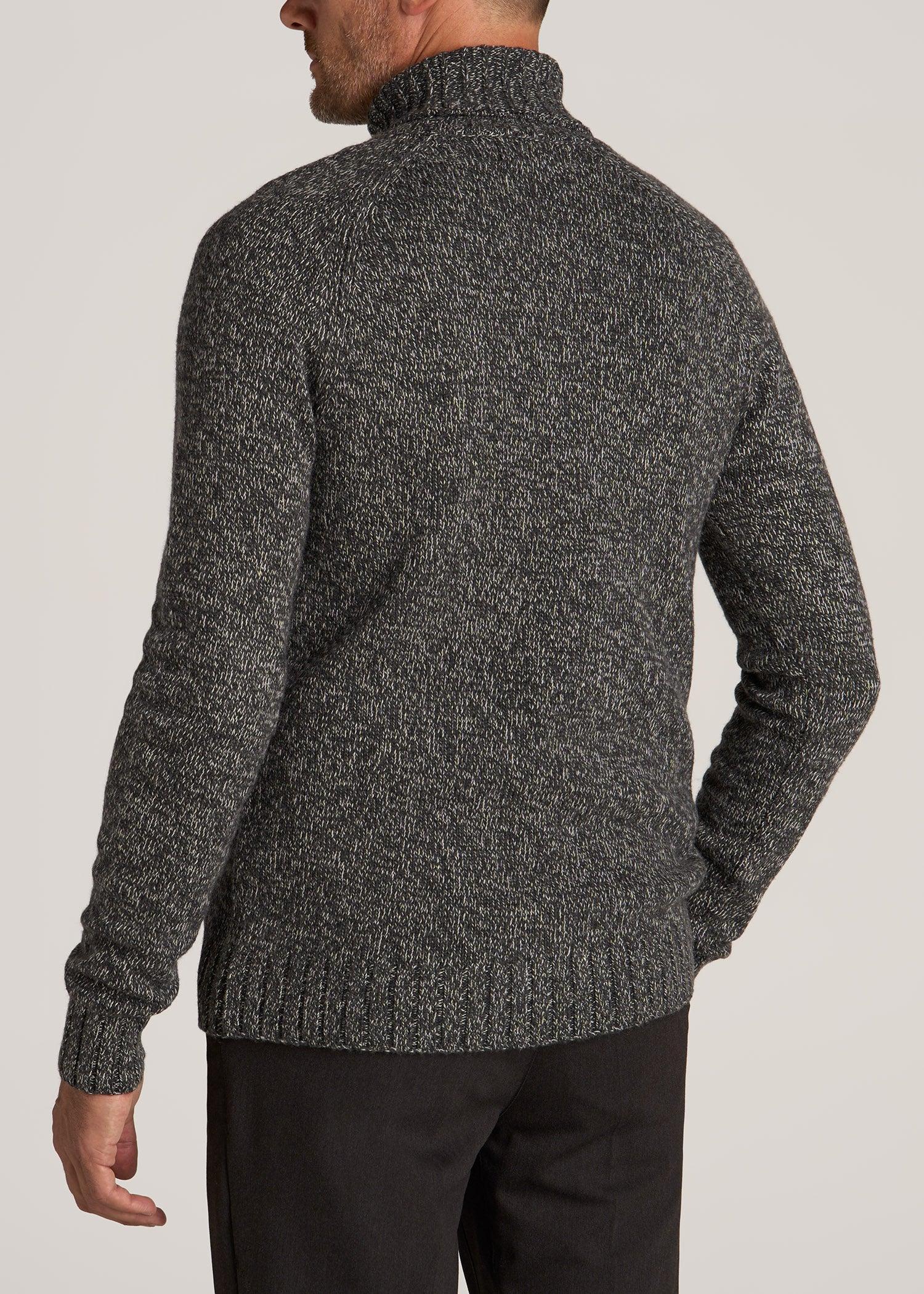 Wool Blend Marled Men's Tall Turtleneck in Charcoal Multi Male Product Image