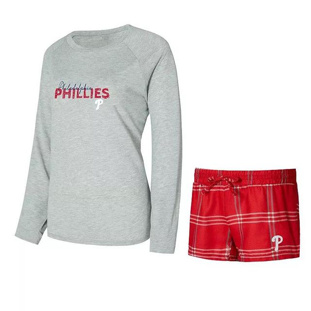 Womens Concepts Sport Philadelphia Phillies Petition Long Sleeve Top and Short Set Product Image