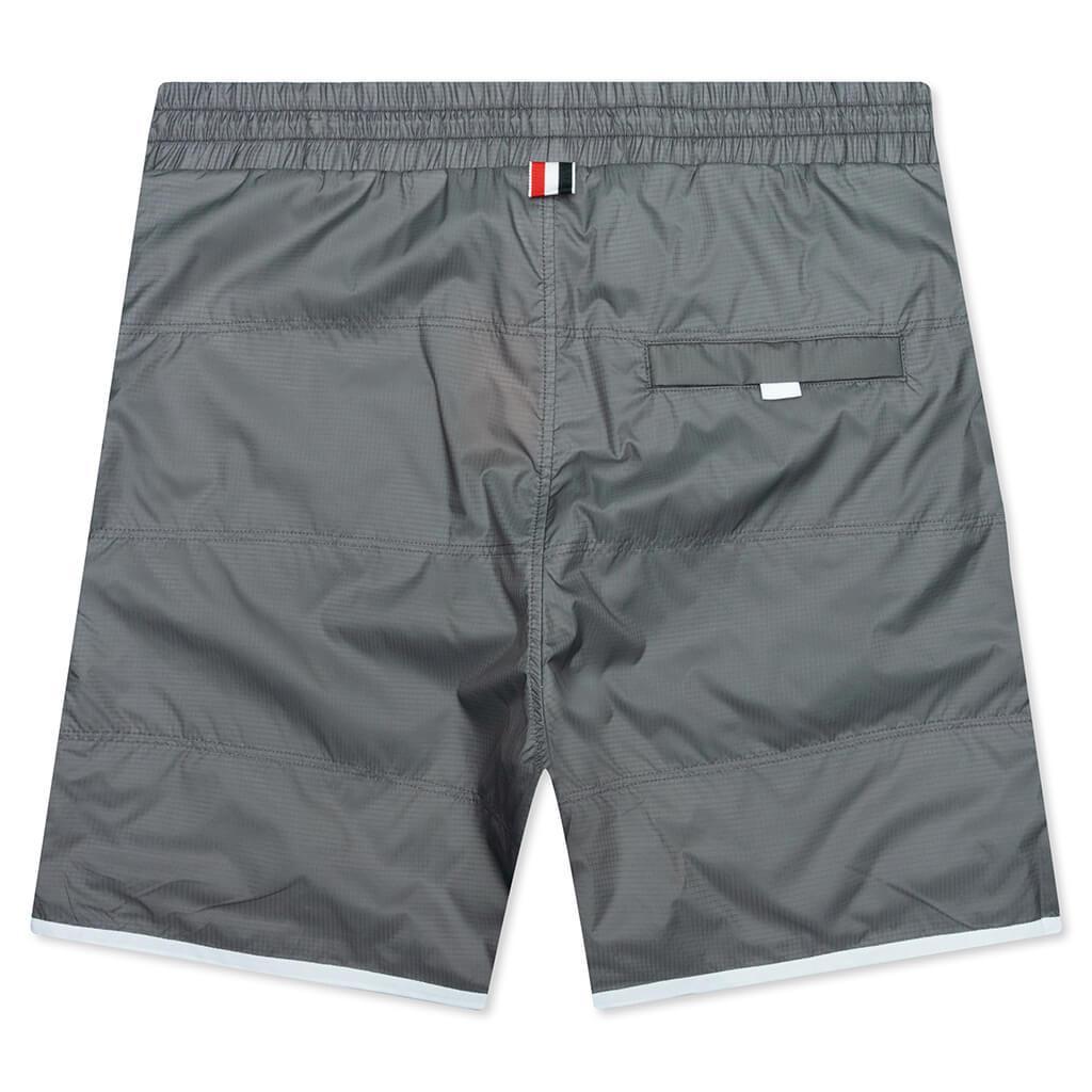 Track Shorts w/ Jersey Lining in Quilted Ripstop - Silver Male Product Image