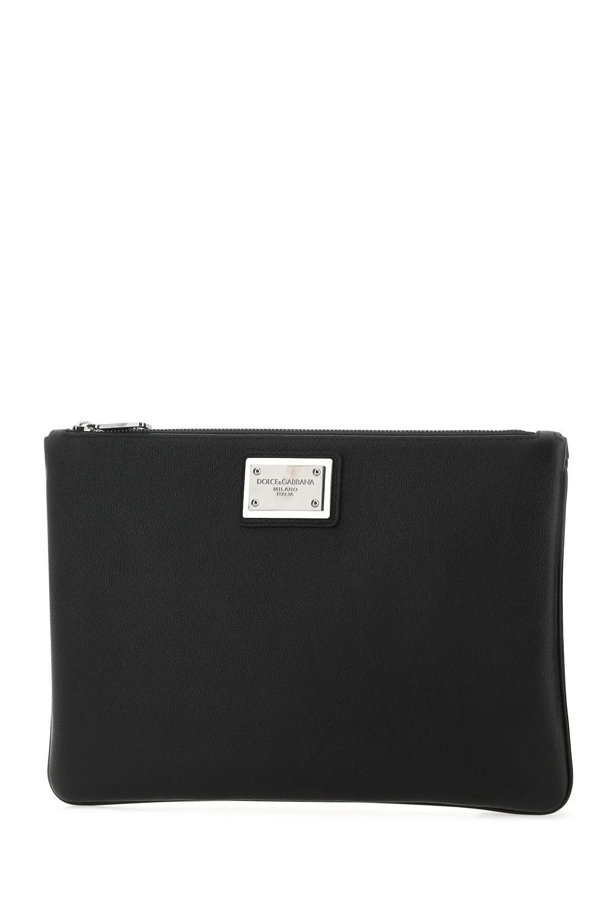 Black Leather And Nylon Pouch Product Image