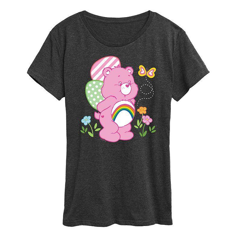 Womens Care Bears Easter Scene Graphic Tee Grey Blue Product Image