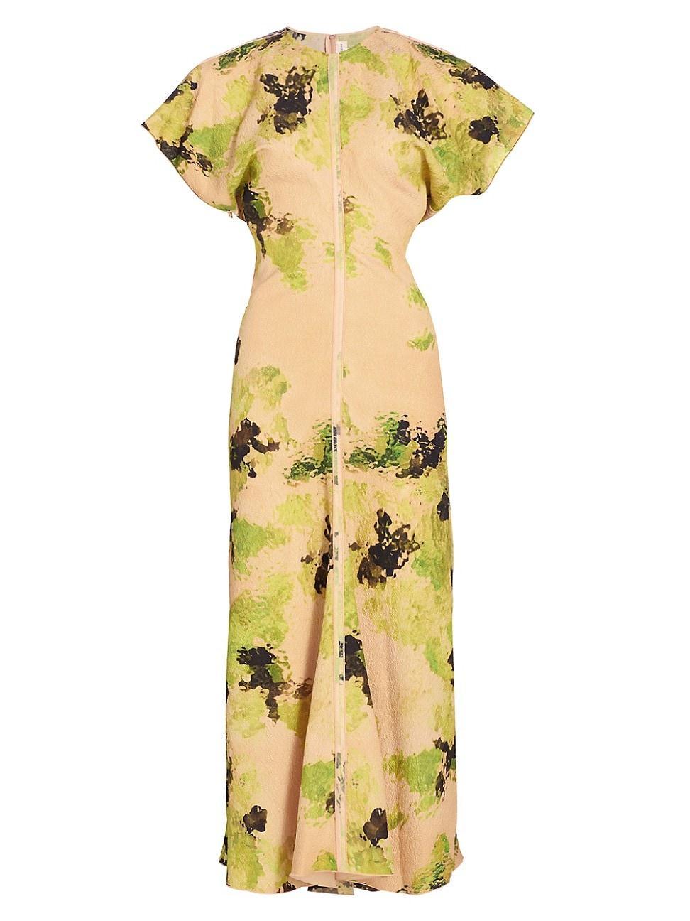 Womens Floral Drape-Shoulder Maxi Dress Product Image