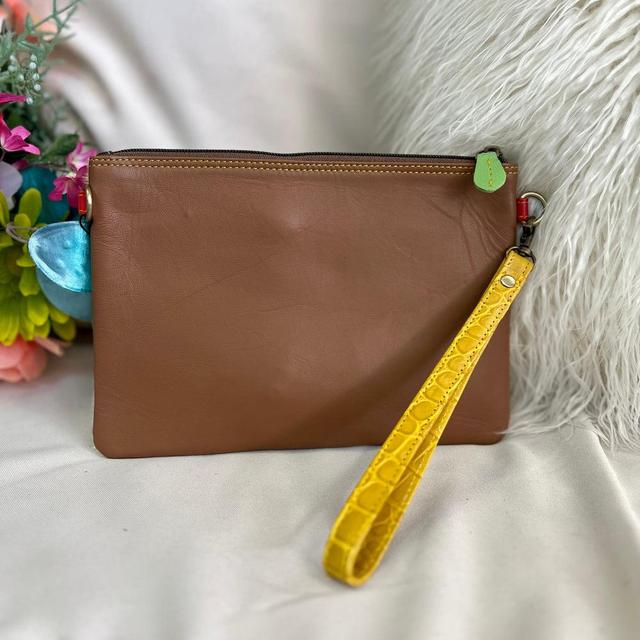 Evie Striped Leather Wristlet and Crossbody- 3 Colors Product Image