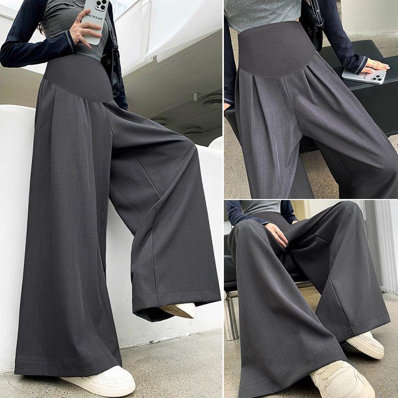 Maternity High Rise Plain Wide Leg Pants (Various Designs) Product Image