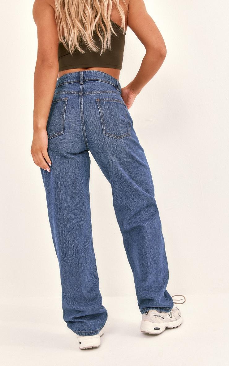 PRETTYLITTLETHING Indigo Blue Wash High Rise Boyfriend Jeans Product Image