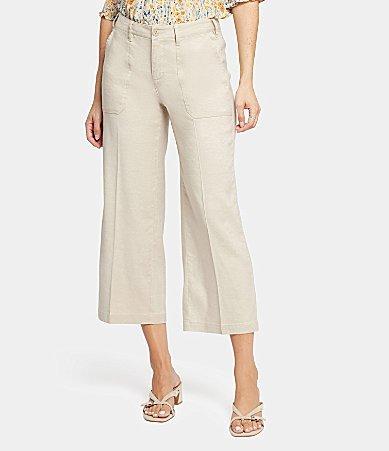 NYDJ Linen Blend Crop Wide Leg Pants Product Image