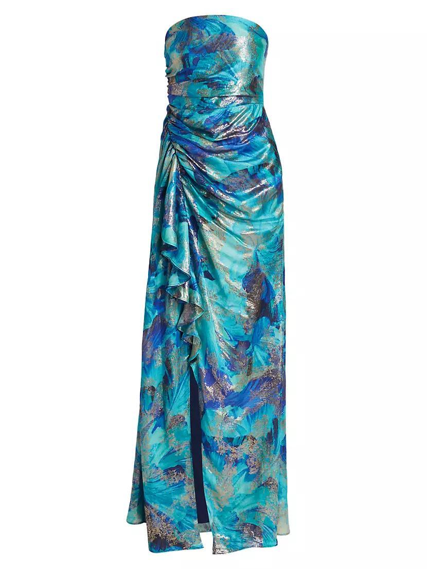 Carr Strapless Brushed Metallic Gown Product Image