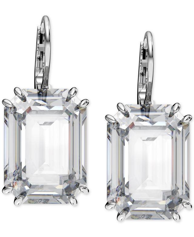 Swarovski Millenia Octagon Cut Drop Earrings in Rhodium Plated Product Image