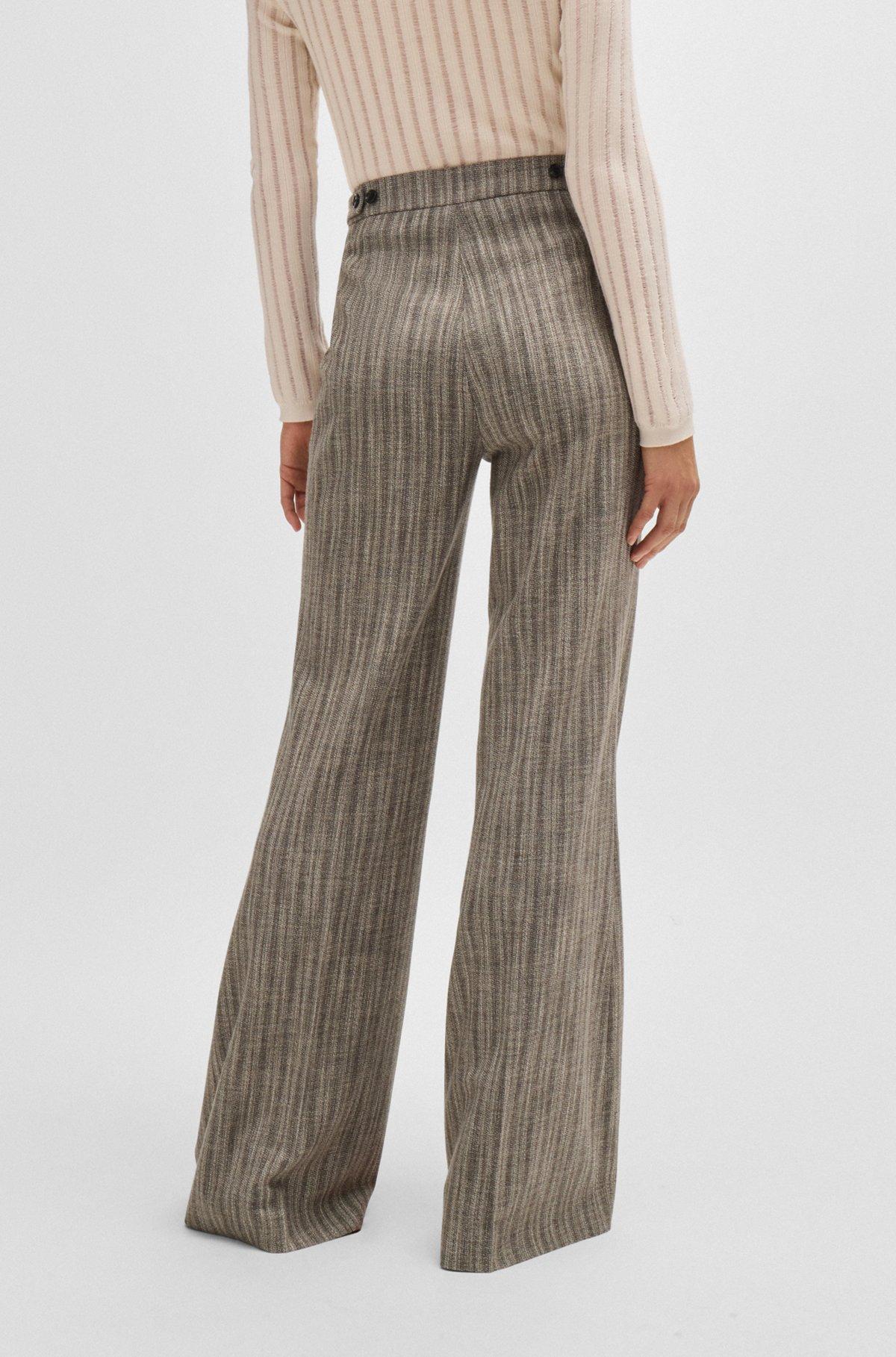 Regular-fit trousers in striped stretch cloth Product Image