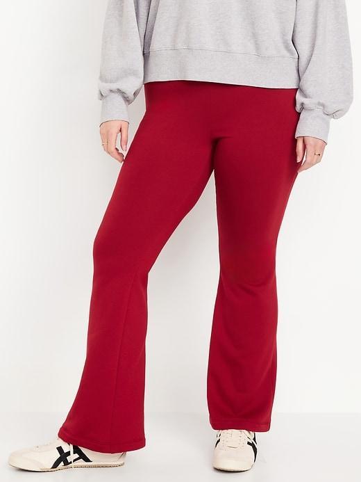 High-Waisted Fleece-Lined Flare Leggings Product Image