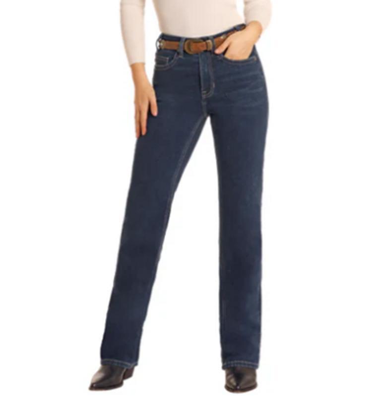 Panhandle® Ladies' Dark Wash HR Boot-Stitched Boot Cut Jeans Product Image