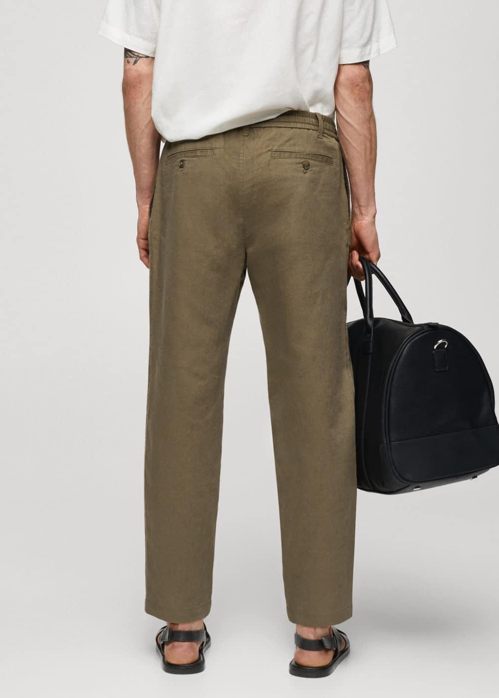 Mango Mens 100 Linen Regular Fit Shirt Pants Set Product Image