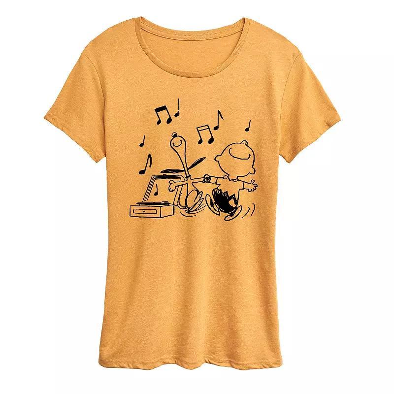 Womens Peanuts Snoopy & Charlie Brown Dancing Graphic Tee Product Image