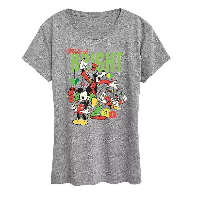 Disneys Mickey Mouse Womens Make It Bright Graphic Tee, Girls Product Image