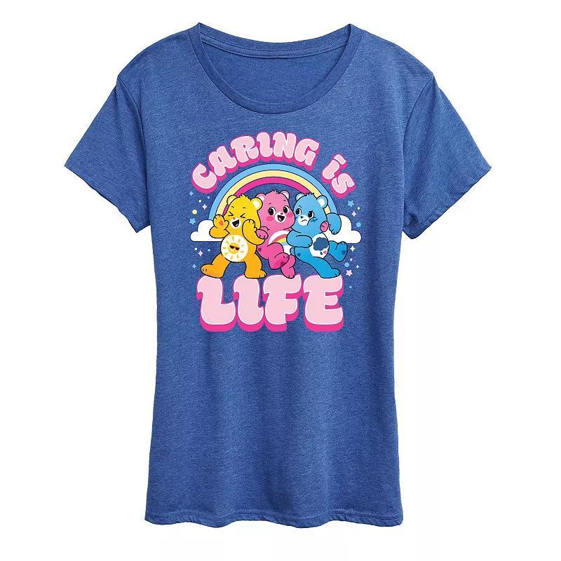 Womens Care Bears Caring Is Life Graphic Tee, Girls Heather Grey Product Image