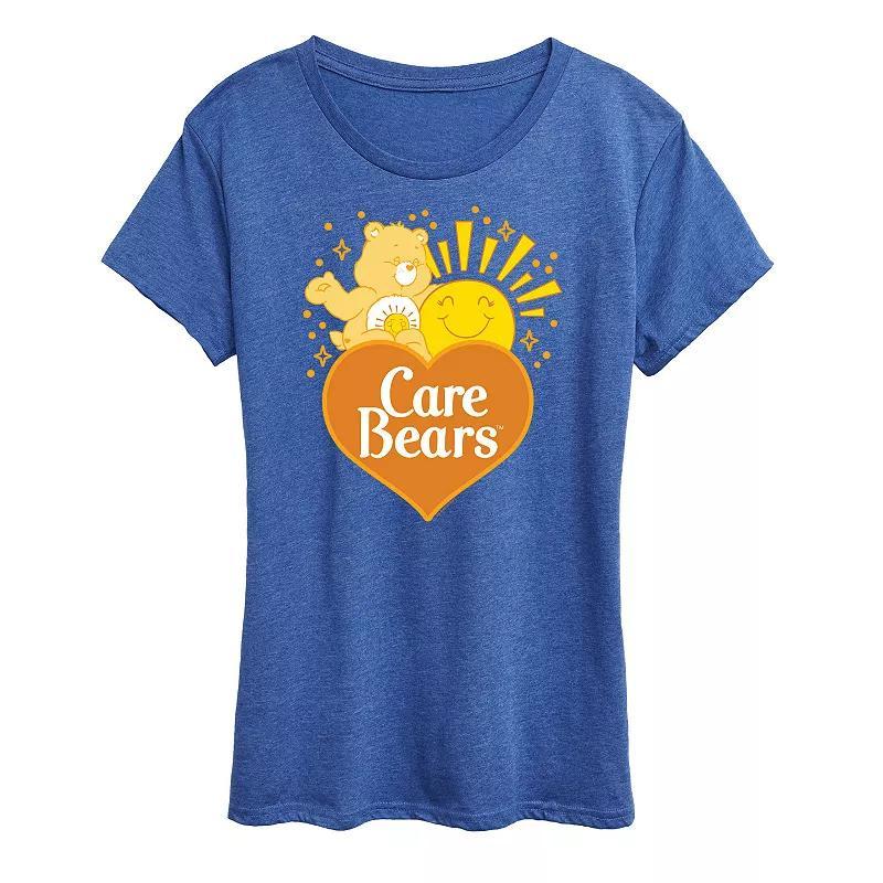 Womens Care Bears Funshine Logo Graphic Tee Grey Royal Blue Product Image