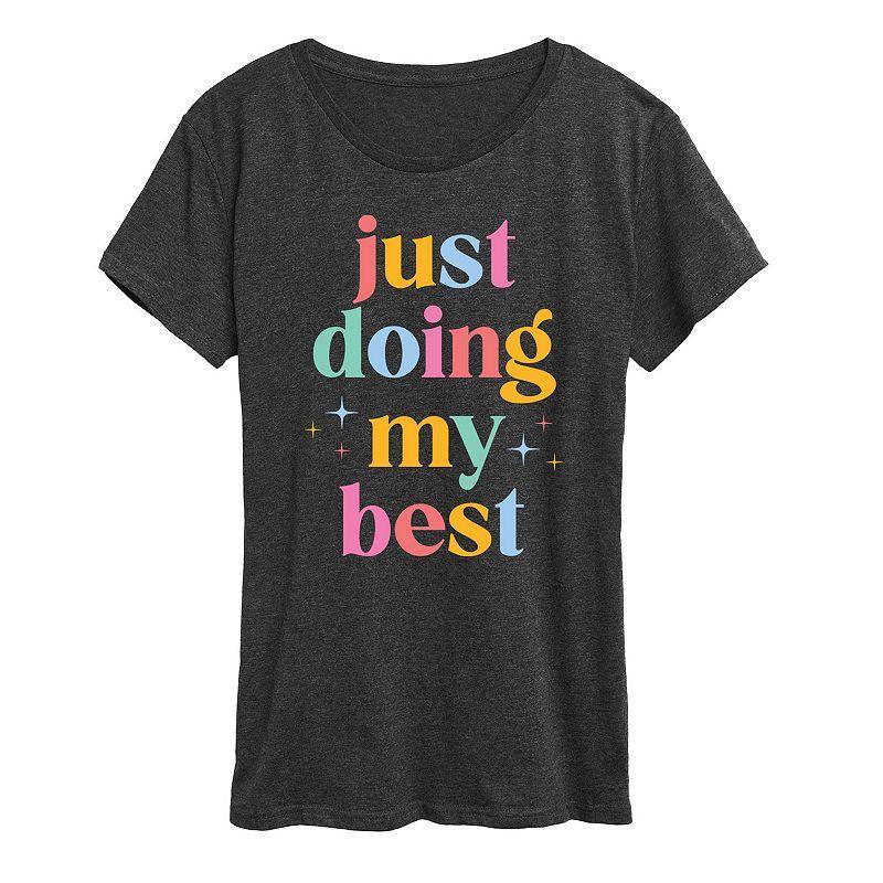 Womens Just Doing My Best Graphic Tee Heather Grey Product Image