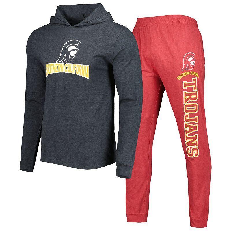 Mens Concepts Sport Cardinal/Charcoal USC Trojans Meter Pullover Hoodie & Joggers Sleep Set Product Image