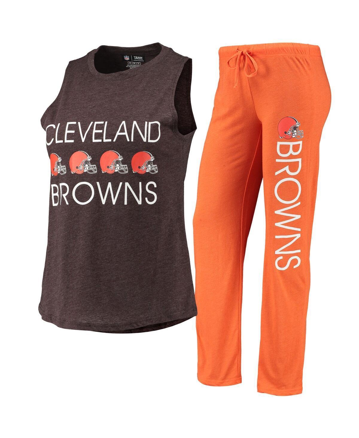 Womens Concepts Sport Orange Cleveland Browns Muscle Tank Top and Pants Sleep Set - Orange Product Image