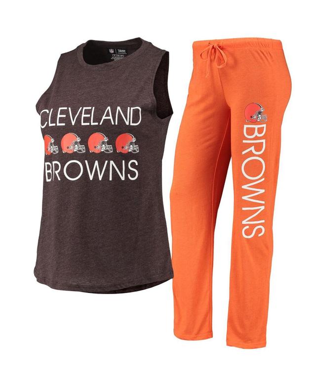 Womens Concepts Sport Orange Cleveland Browns Muscle Tank Top and Pants Sleep Set - Orange Product Image