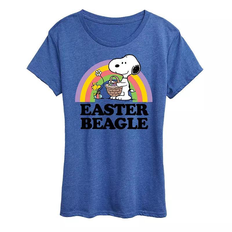 Womens Peanuts Snoopy & Woodstock Easter Beagle Graphic Tee Med Grey Product Image