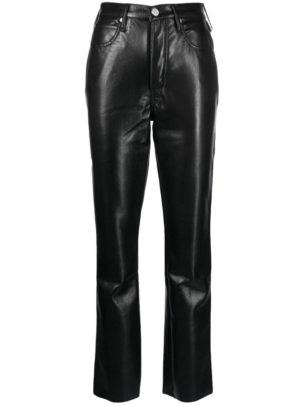 FRAME Recycled Leather-blend Trousers In Schwarz Product Image