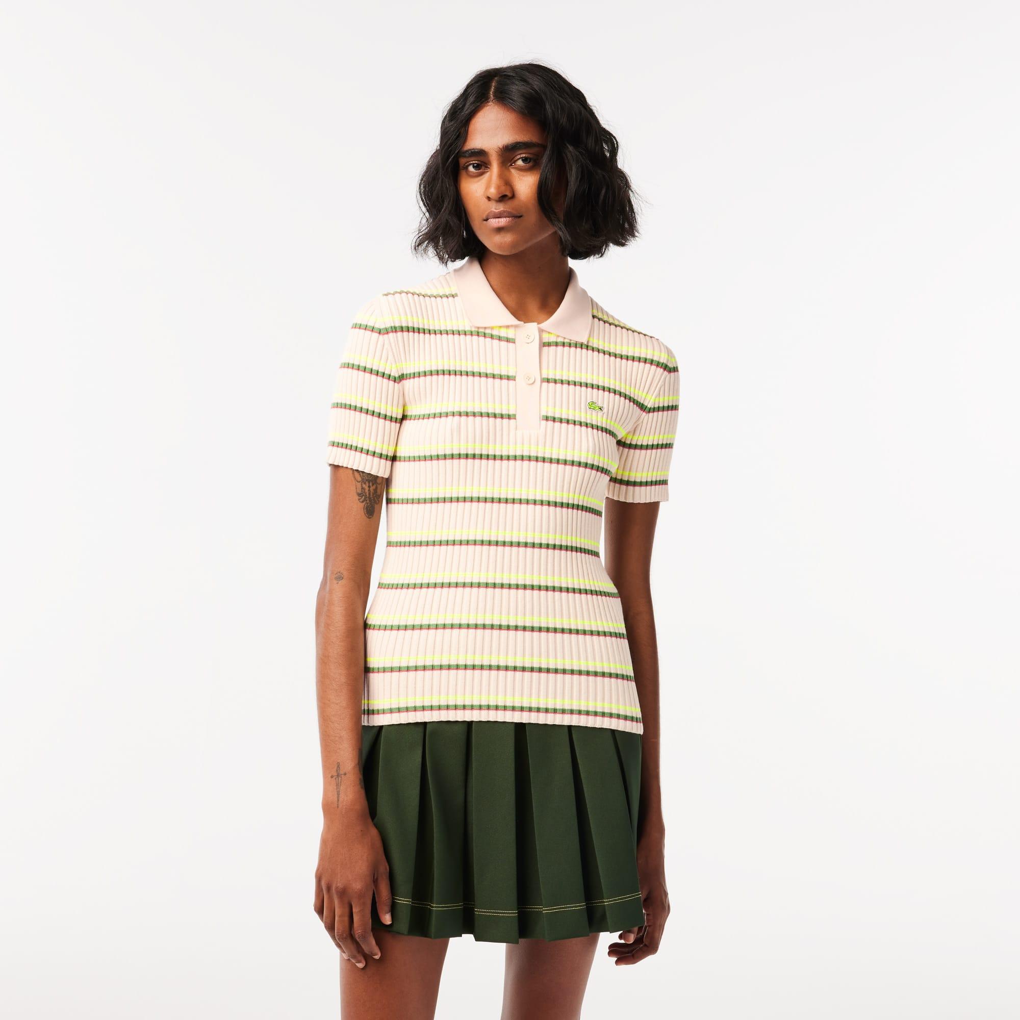 Women’s Made In France Organic Cotton Striped Polo Product Image