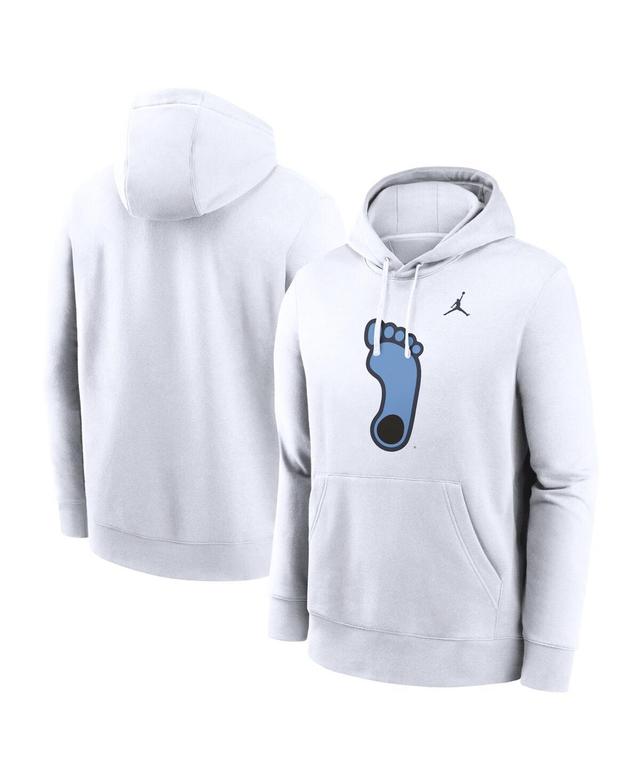 Jordan Mens White North Carolina Tar Heels Primetime Alternate Logo Club Fleece Pullover Hoodie Product Image