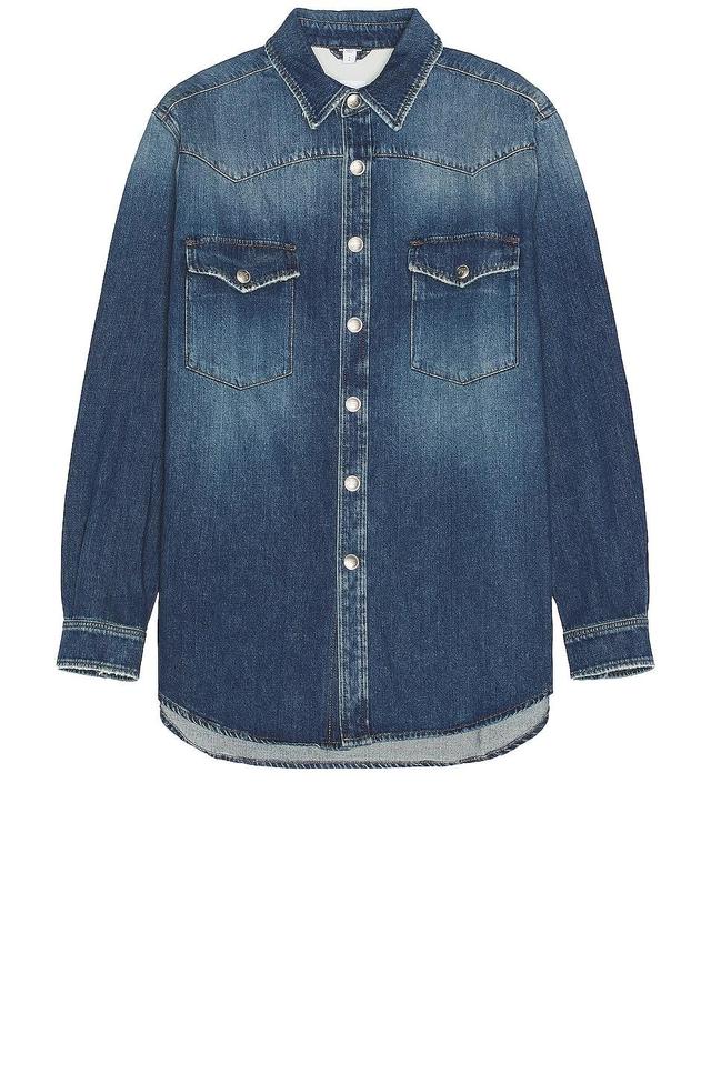 Burberry Harkgate Denim Shirt in Blue Product Image