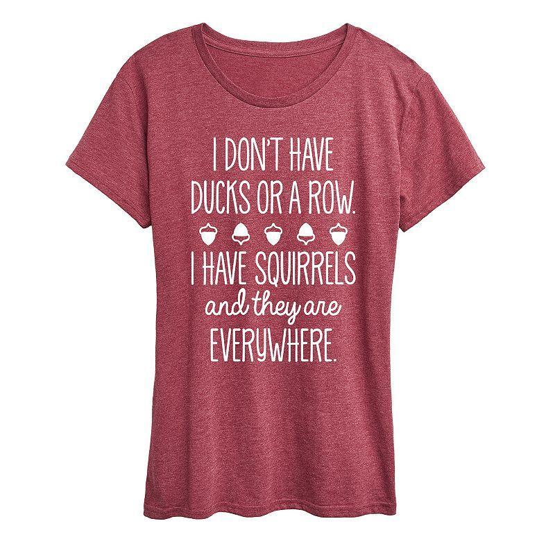 Plus Ducks Squirrels Graphic Tee, Womens Grey Wine Product Image