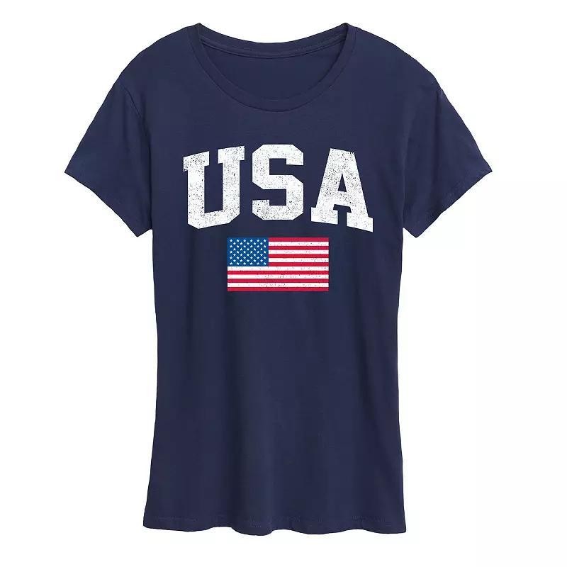 Womens USA Flag Graphic Tee Product Image