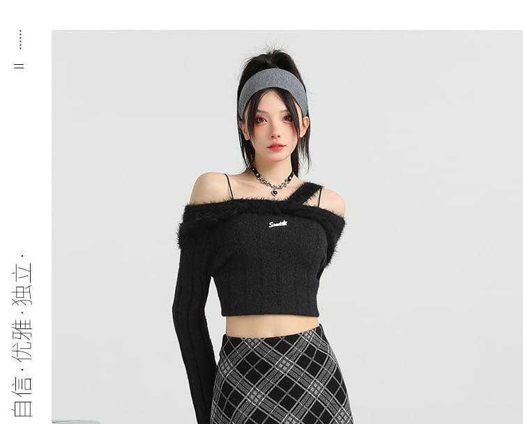 High Waist Plaid Midi A-Line Skirt Product Image