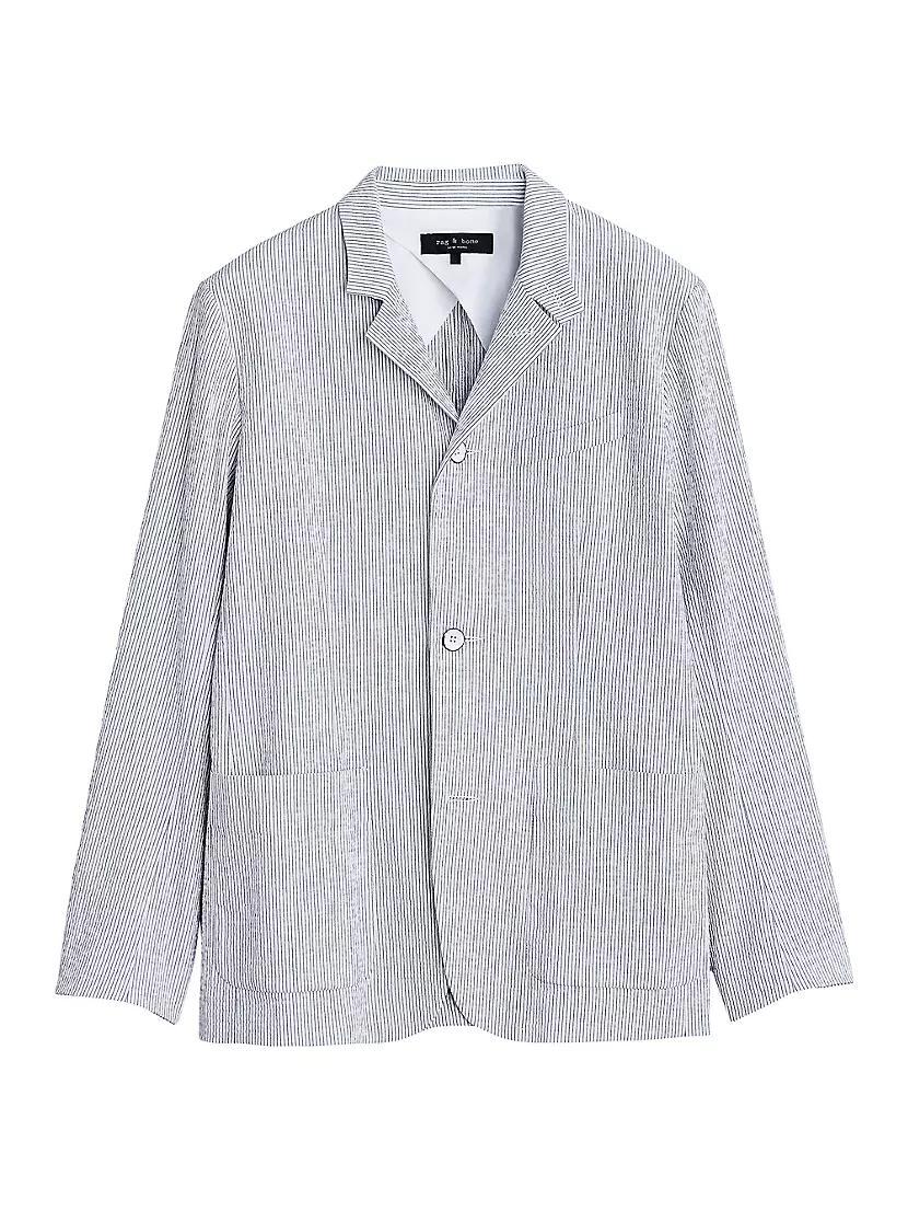 Linden Pinstriped Seersucker Three-Button Blazer Product Image