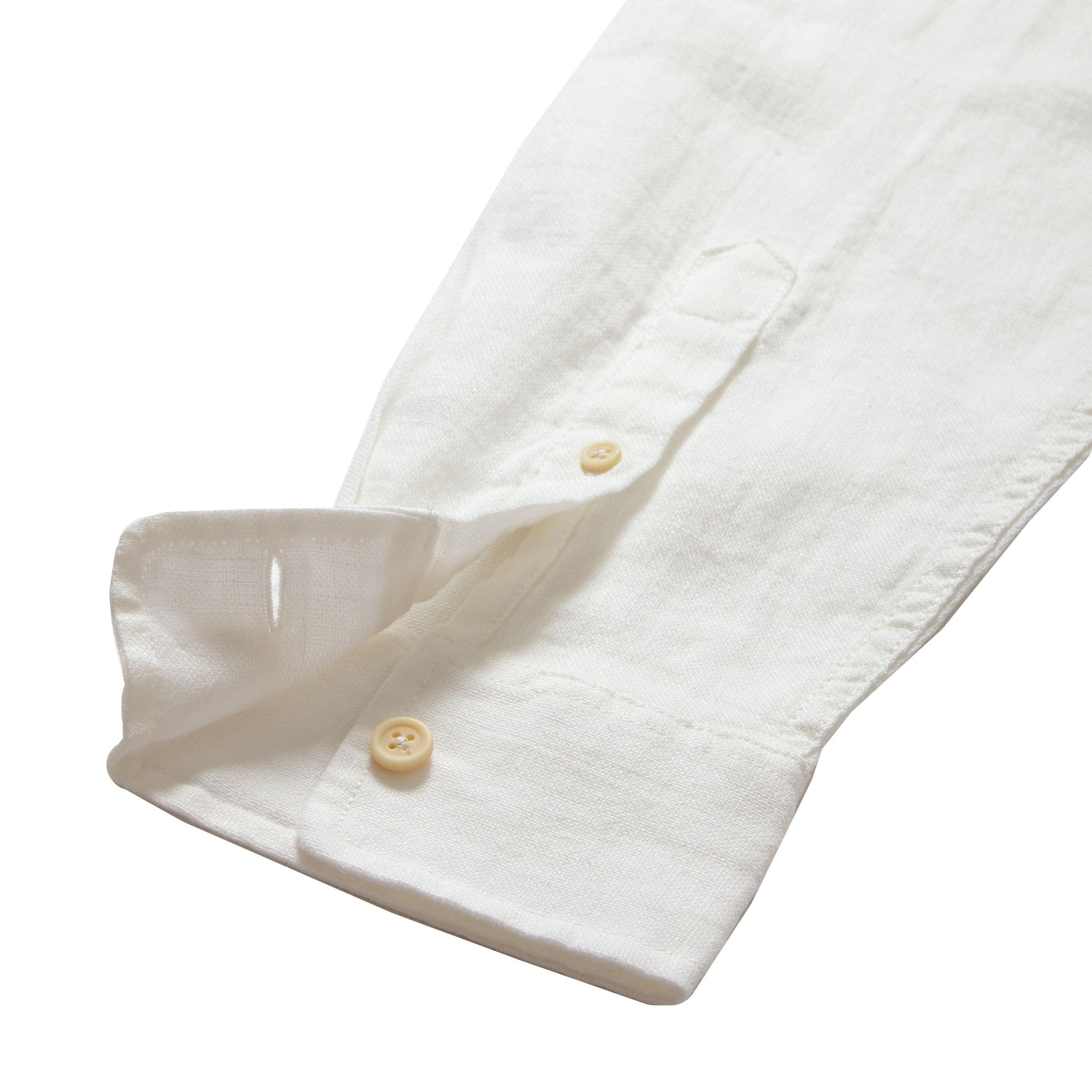 Amalfi Textured Linen Cotton Shirt - White Product Image