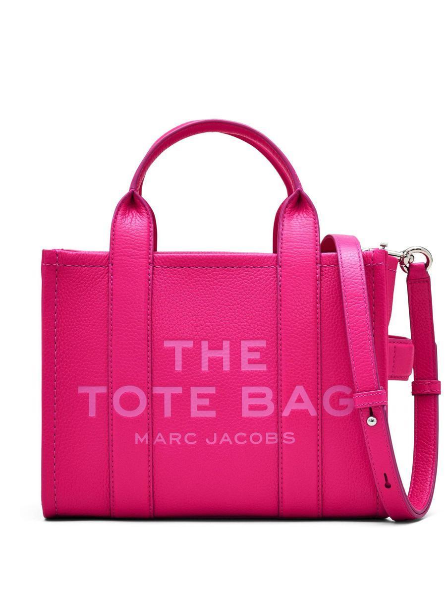 The Leather Small Tote Bag In Fuchsia Product Image