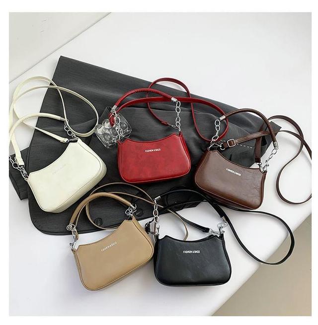 Chain Strap Faux Leather Shoulder Bag Product Image