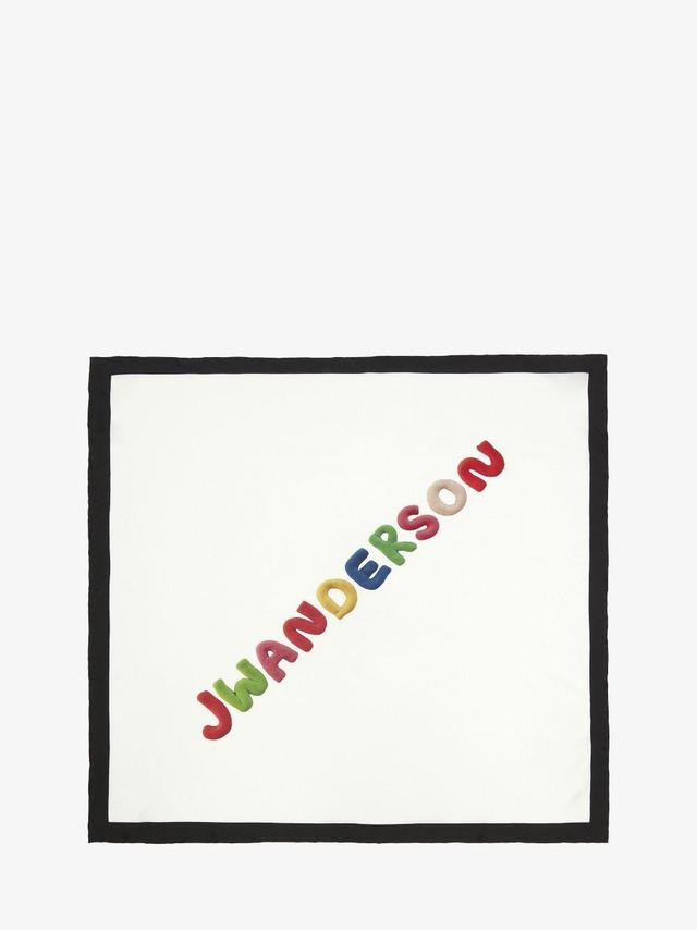 SILK SCARF WITH LOGO in white | JW Anderson US  Product Image