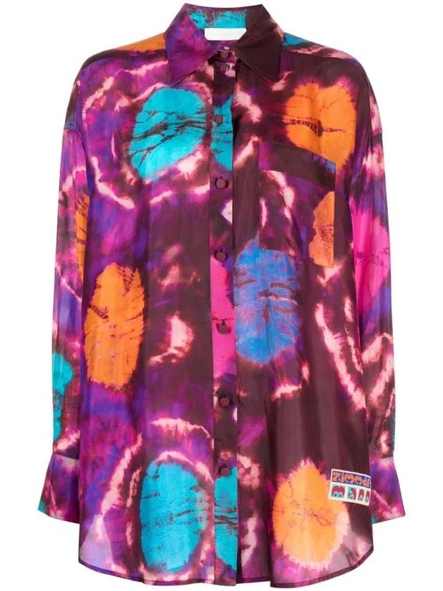 Acadian Body Shirt Tie Dye Multi 0p In Purple Product Image