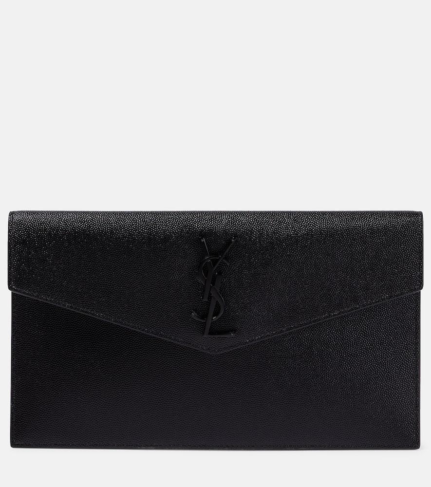 SAINT LAURENT Leather Uptown Clutch Bag In Black Product Image