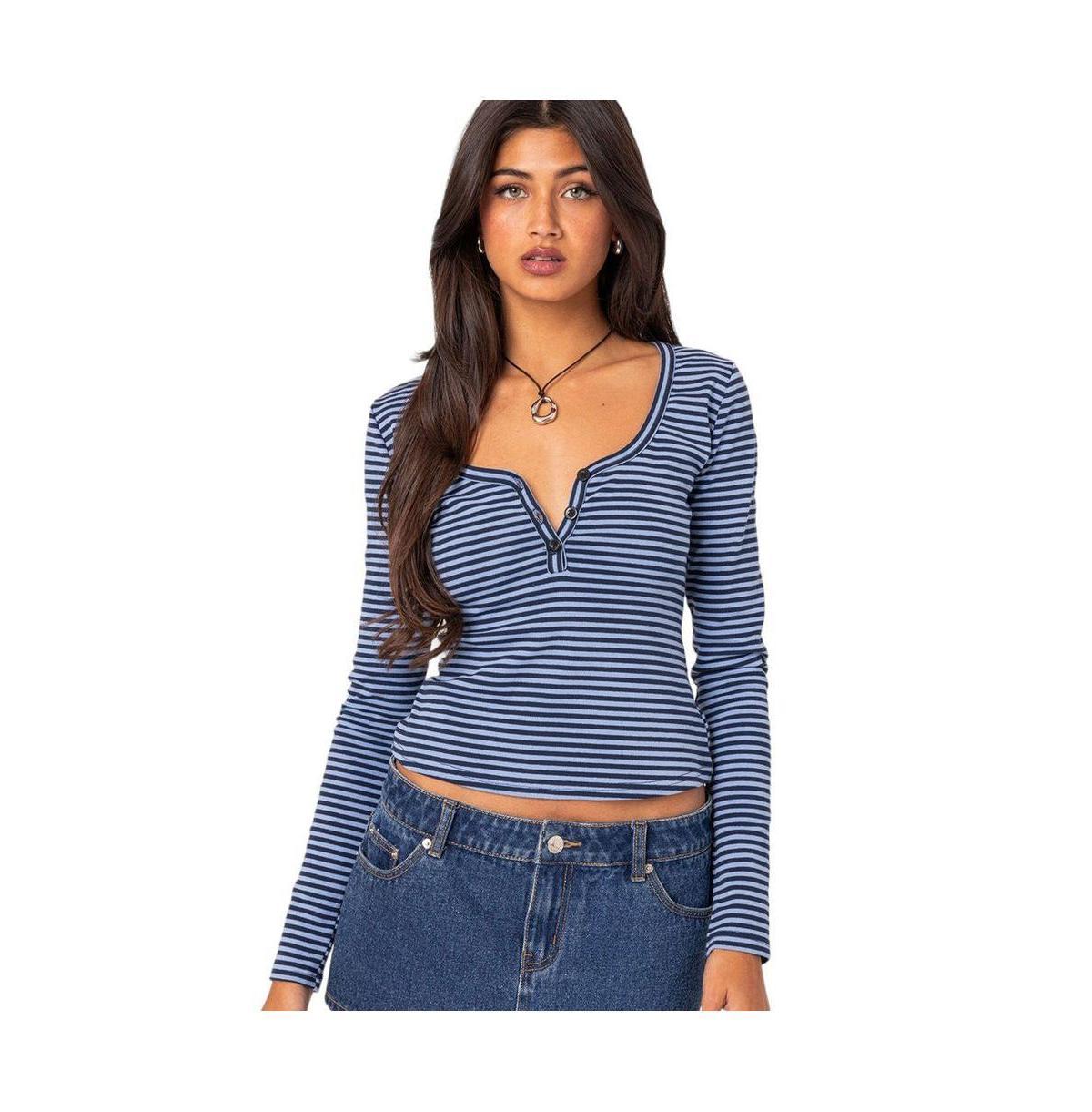 Edikted Womens Jocelyn Striped Top Product Image