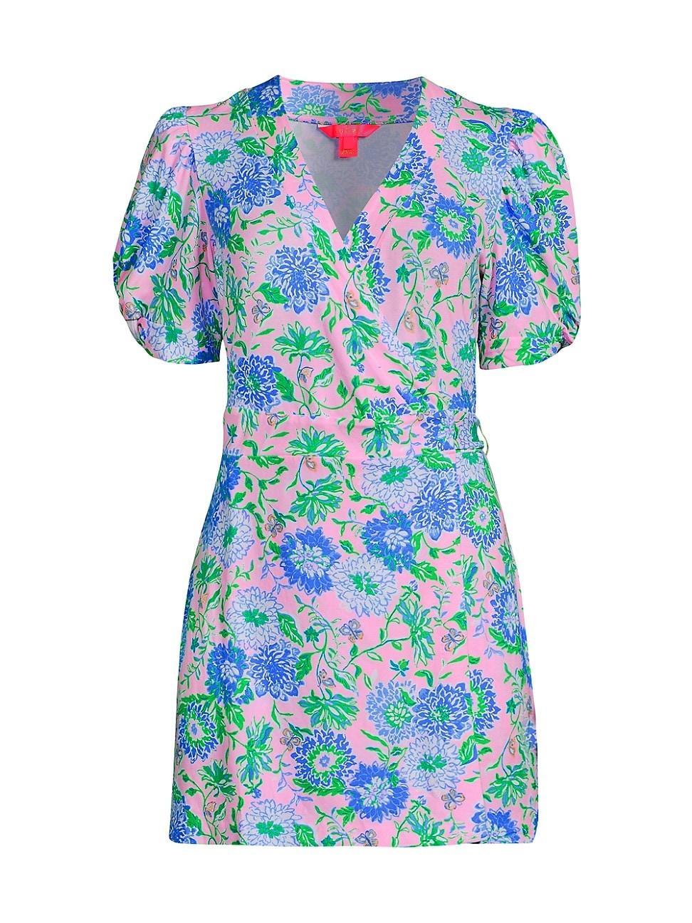 Womens Sailynn Floral Puff-Sleeve Romper Product Image