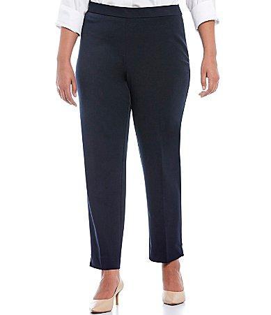 Investments Plus Size the 5th AVE fit Side Zip Stretch Tummy Control Slim Leg Pants Product Image