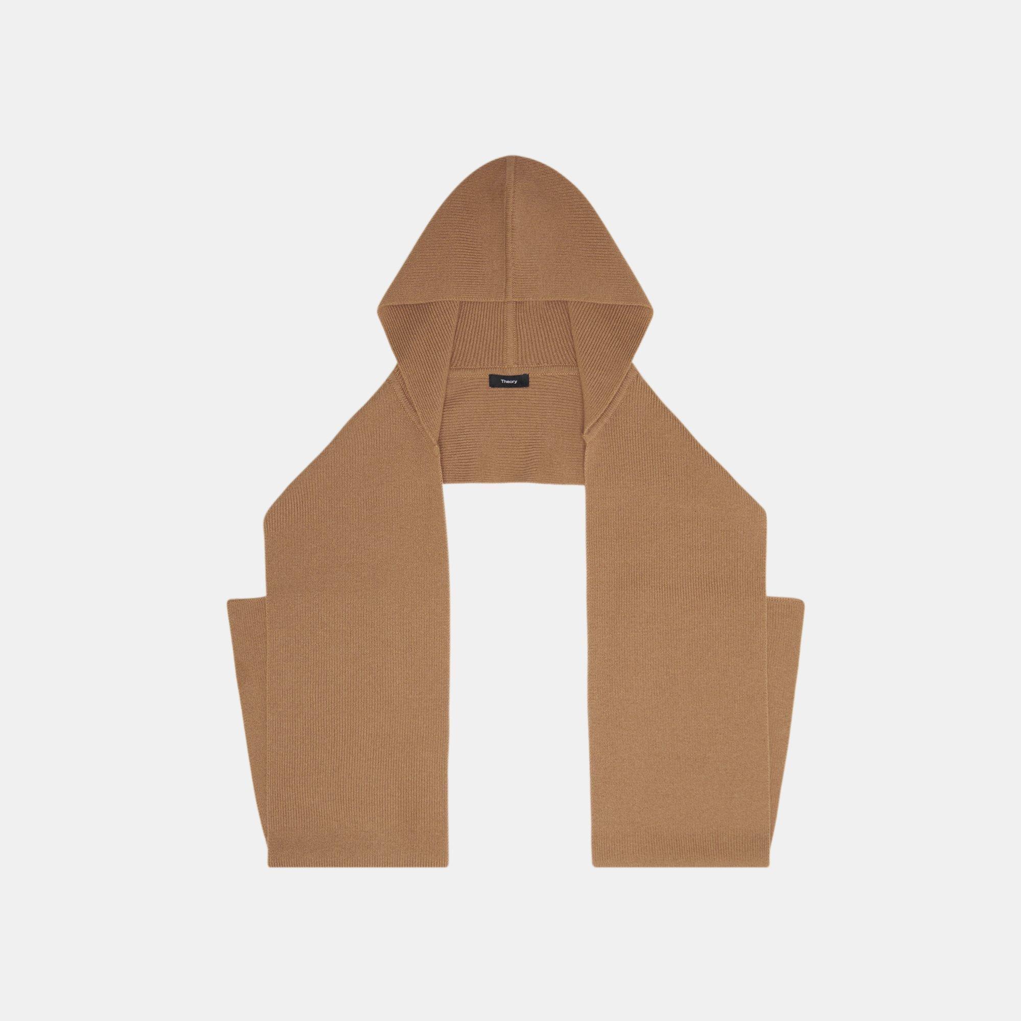 Ribbed Cashmere Hooded Scarf | Theory Outlet Product Image