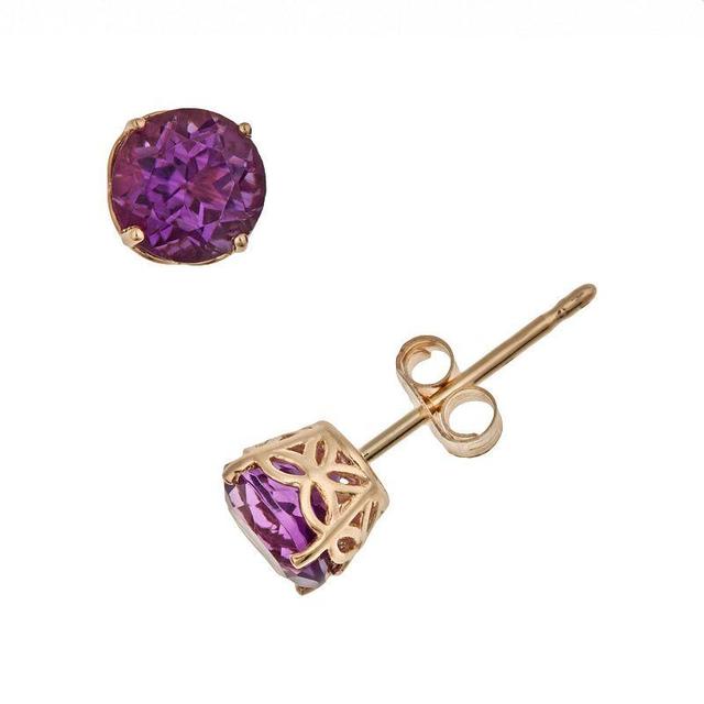 Amethyst (7/8 ct. t.w.) Stud Earrings in 14K Yellow Gold Product Image