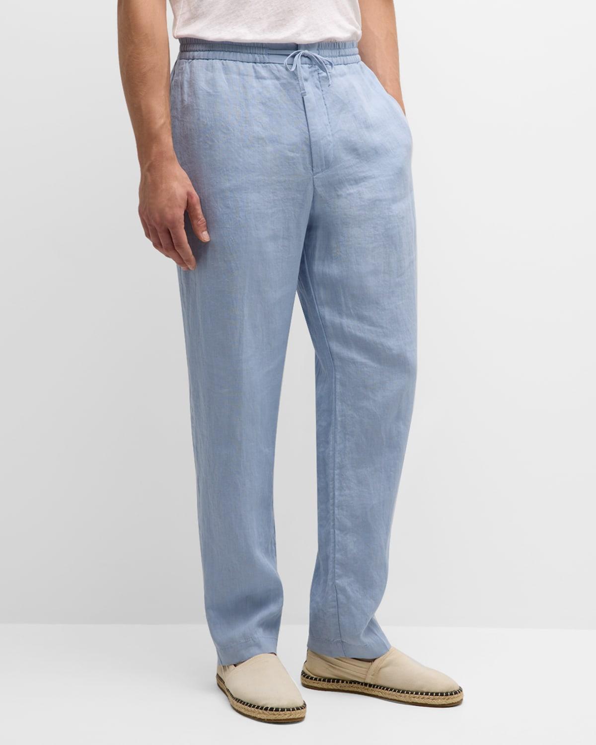 Mens Linen-Blend Drawstring Pants Product Image